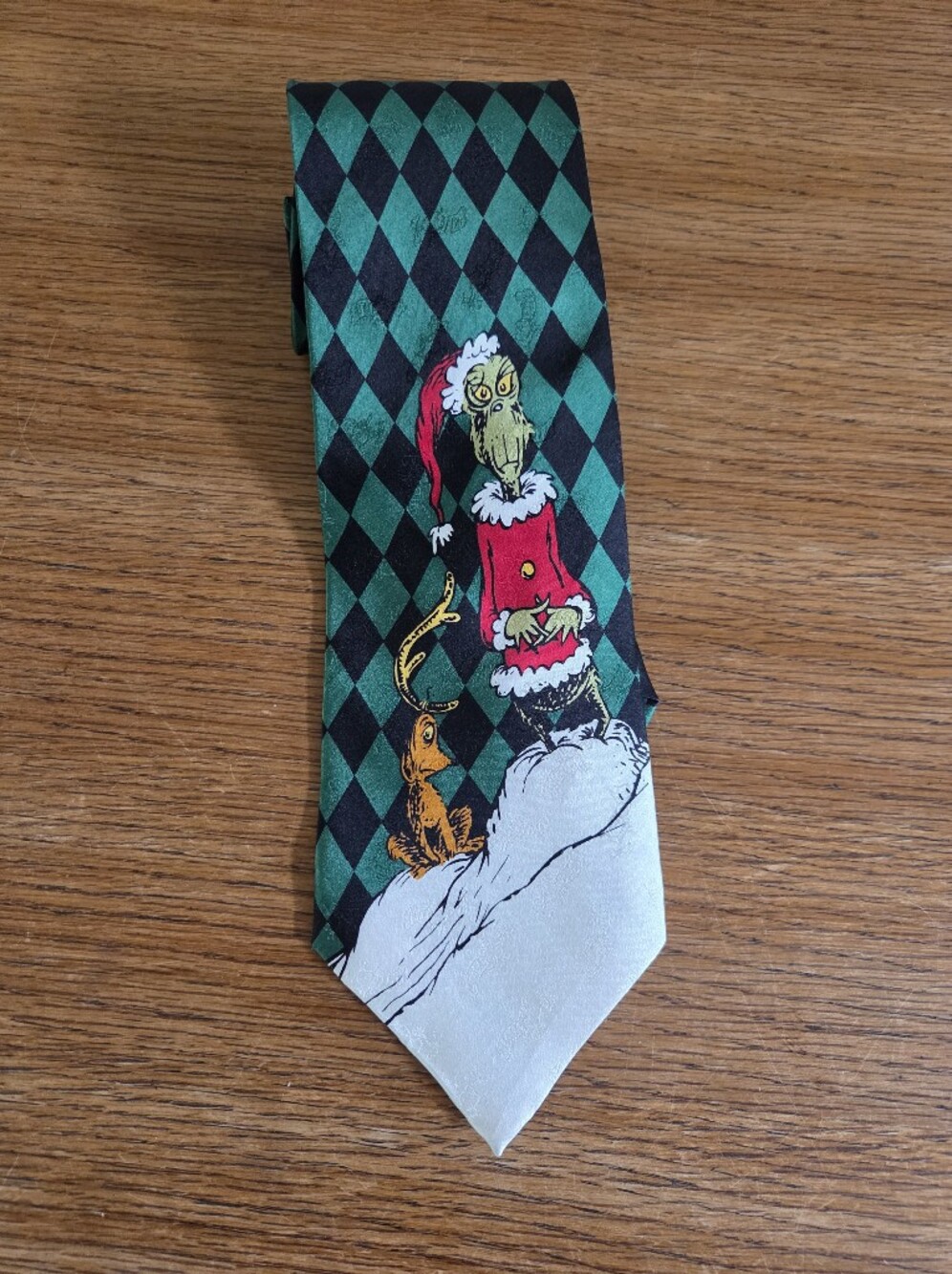 Vintage 1996 Dr. Suess Grinch Holiday Tie 100% Silk